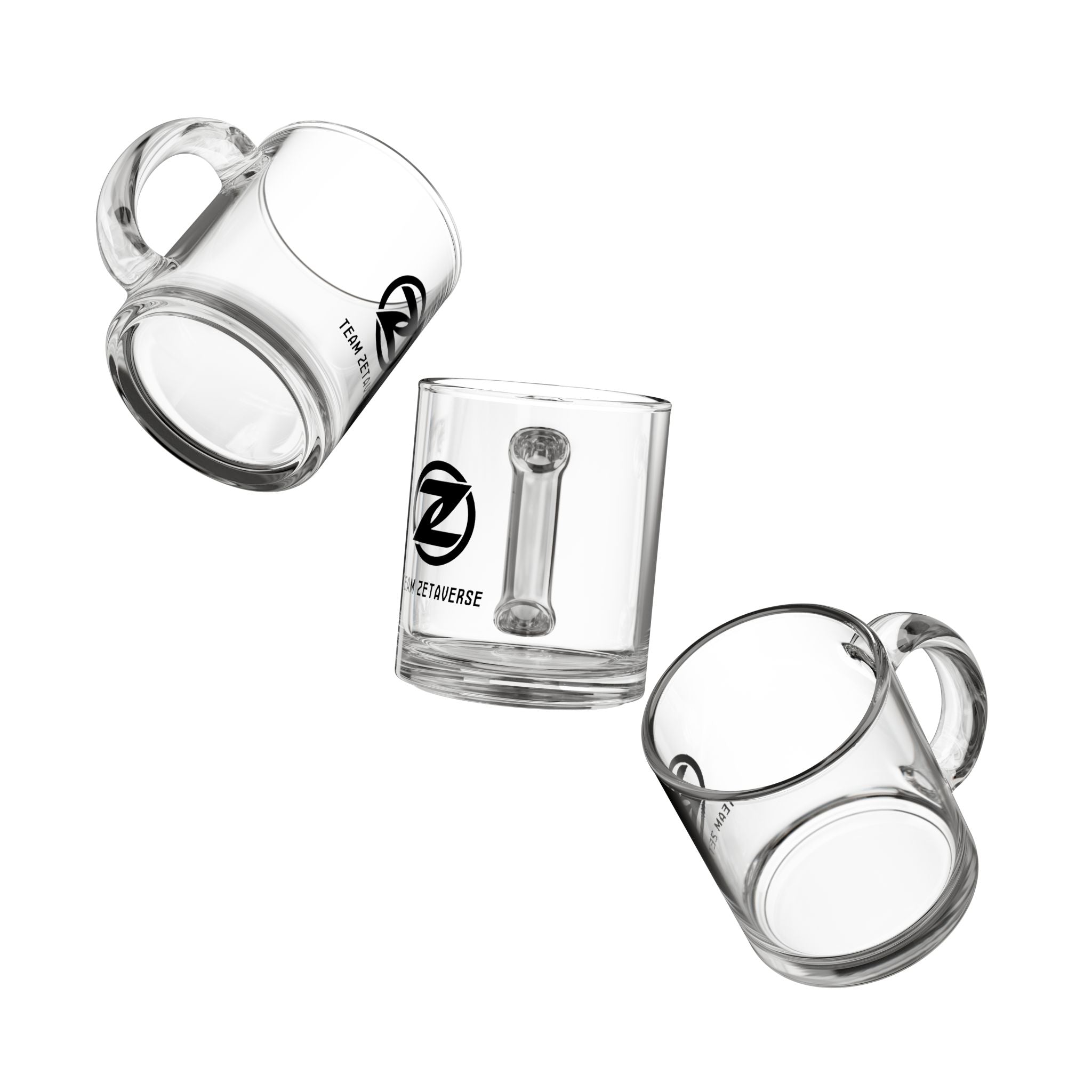 Glass Mug — Team Zetaverse Logo 10oz Clear Coffee Mug