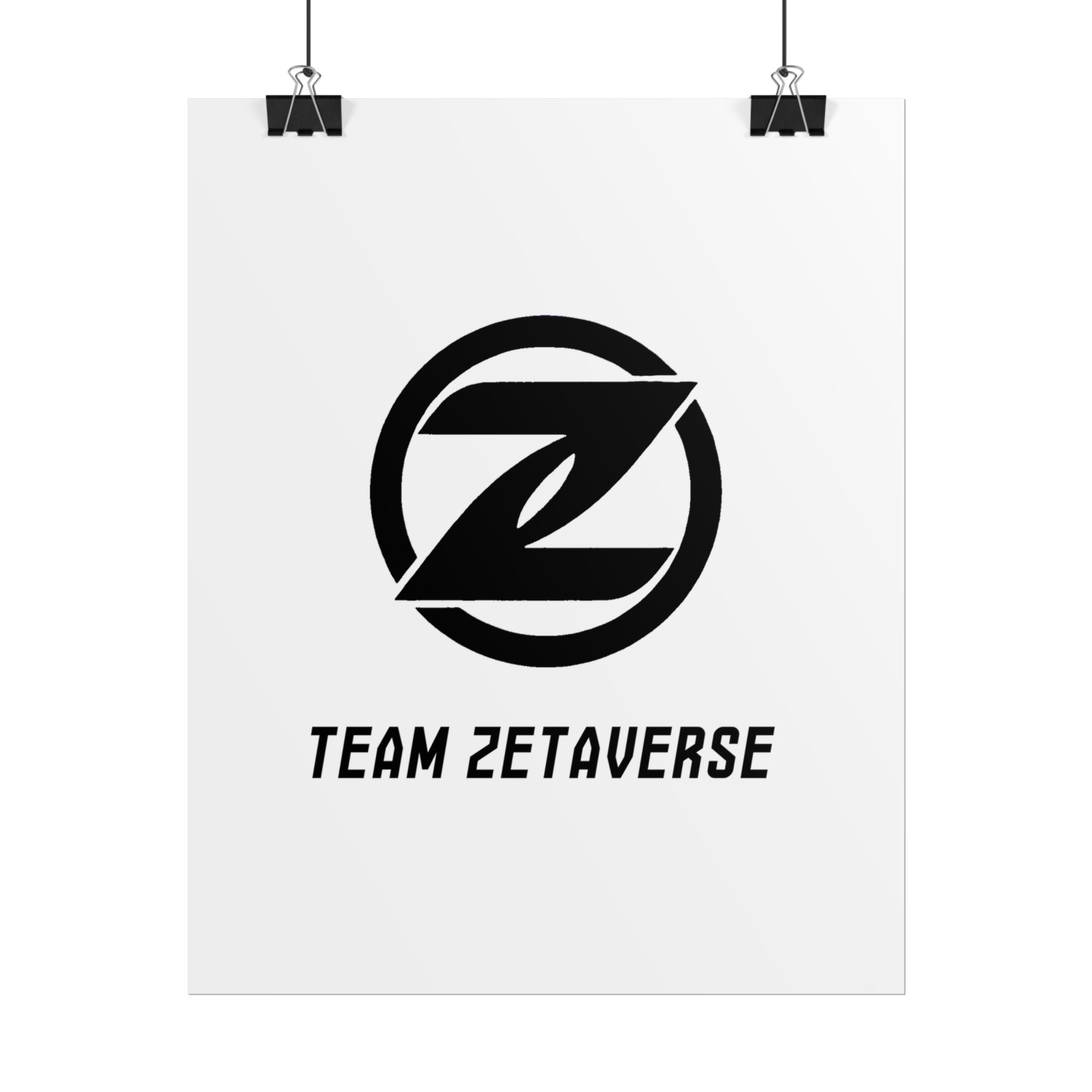 Rolled Poster — Team Zetaverse Logo Wall Art (Minimal Black Emblem)