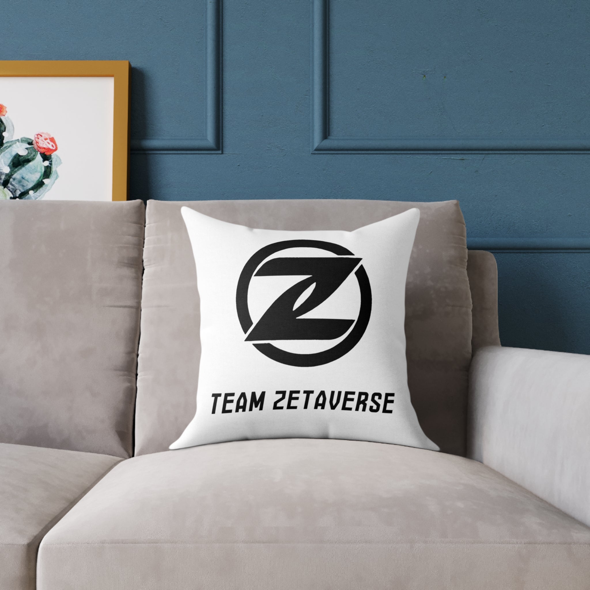 Zetaverse Logo Square Throw Pillow – Team Zetaverse Branded Accent Cushion
