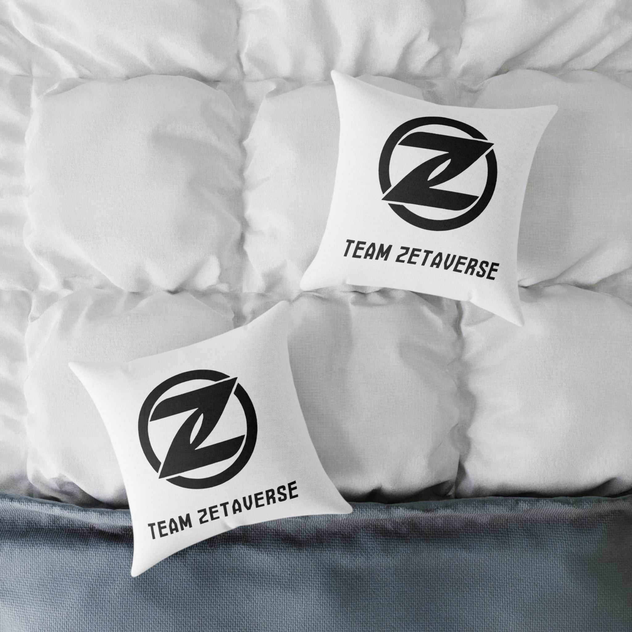 Zetaverse Logo Square Throw Pillow – Team Zetaverse Branded Accent Cushion