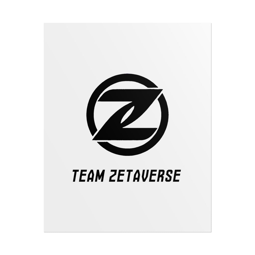 Rolled Poster — Team Zetaverse Logo Wall Art (Minimal Black Emblem)